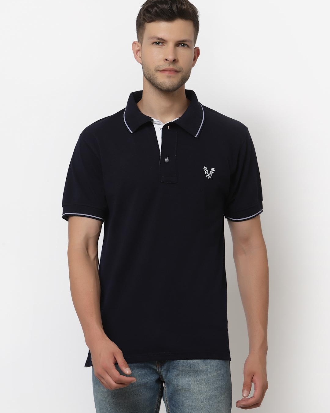 Buy Men's Blue Polo Tshirt Online at Bewakoof