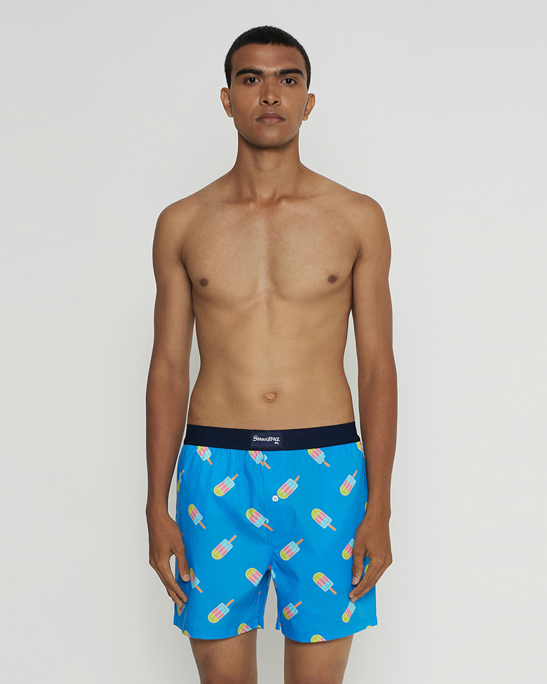 Buy Men's Blue Popsicle Printed Boxers Online in India at Bewakoof