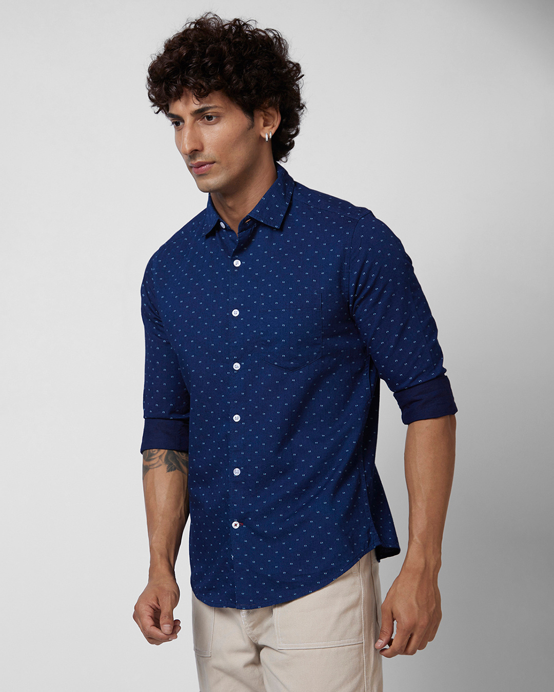 Buy Men's Blue All Over Printed Shirt for Men Blue Online at Bewakoof