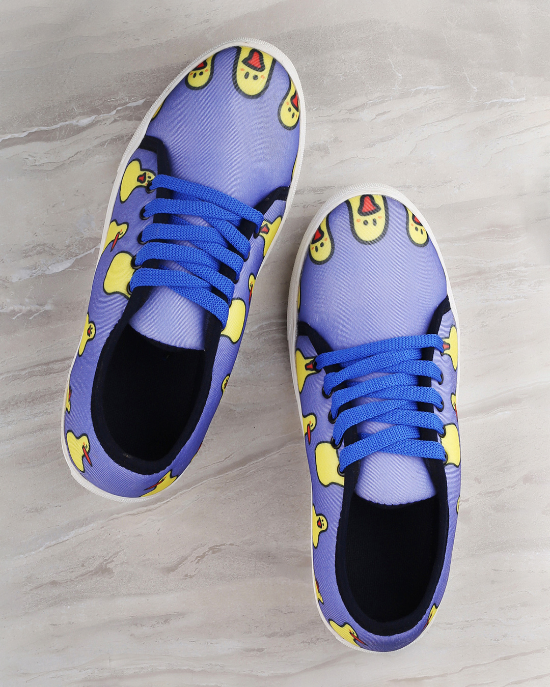 Trumpet Blue Pattern Print Sneaker Shoes For Men Women