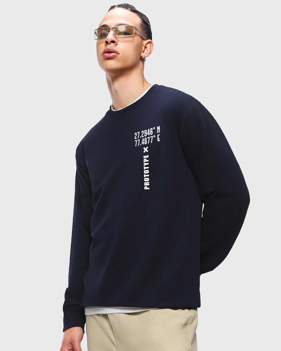 Shop Men's Blue Prototype Graphic Printed Sweatshirt-Back