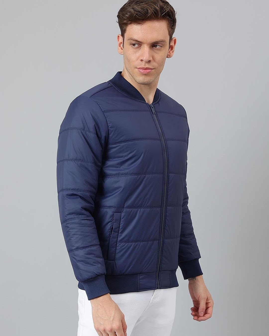 Shop Men's Blue Puffer Jacket-Back