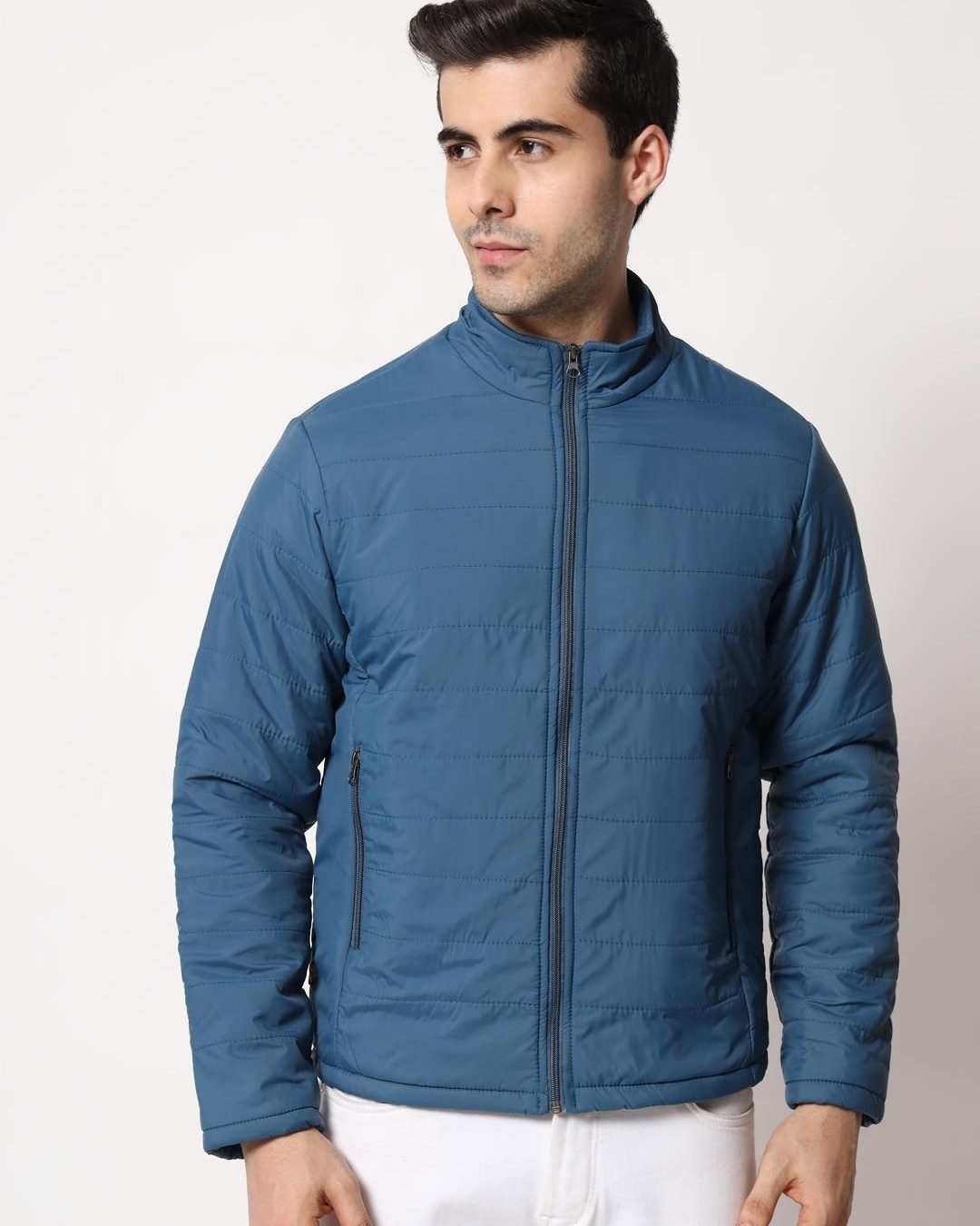 Buy Men's Blue Puffer Jacket Online at Bewakoof