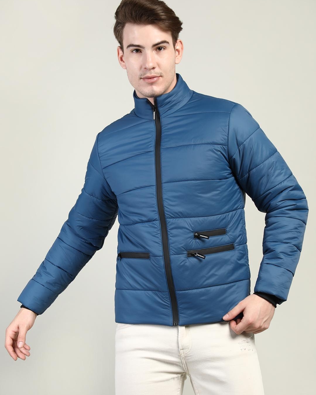 Buy Men's Blue Puffer Jacket Online at Bewakoof