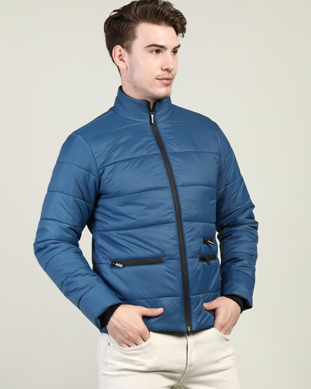 Shop Men's Blue Puffer Jacket-Back