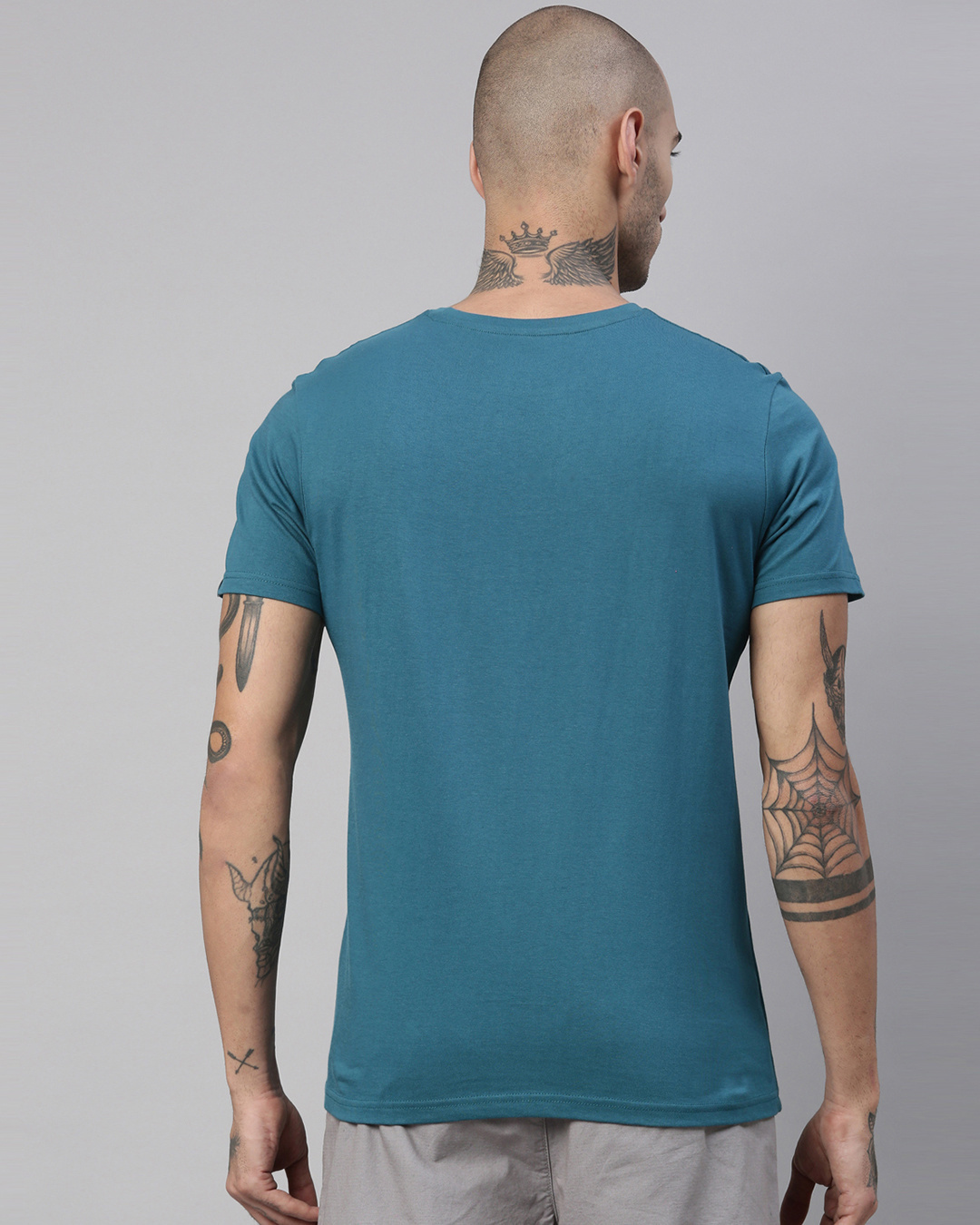 Shop Men's Blue Regular Fit Printed T-shirt-Back