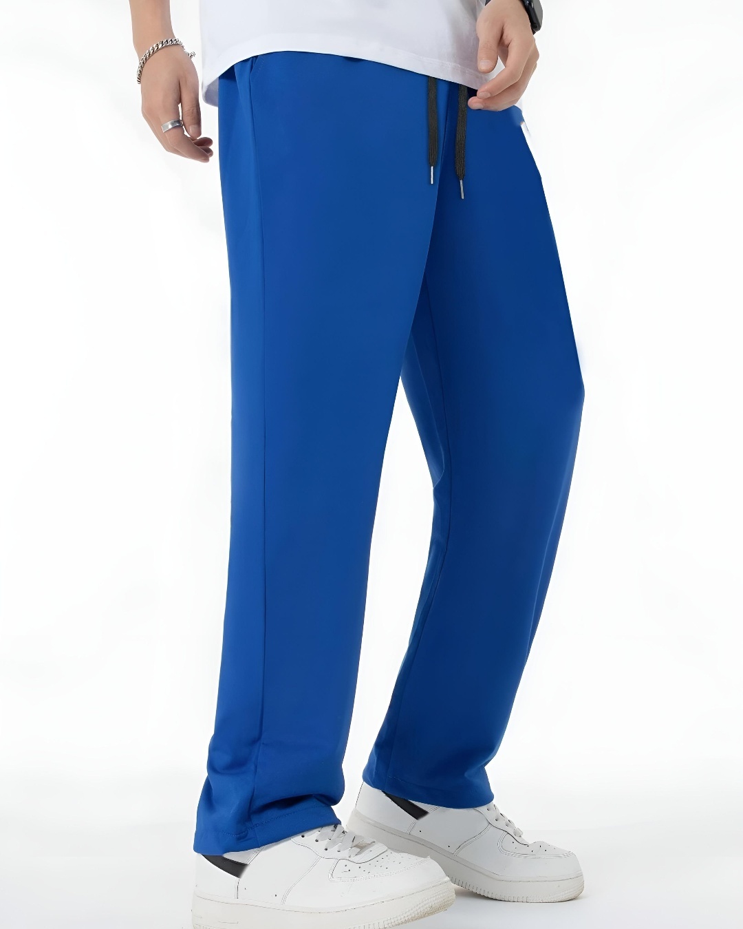 Shop Men's Blue Relaxed Fit Track Pants-Back