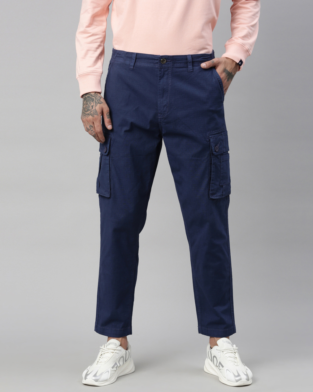 Buy Men's Blue Relaxed Fit Trouser Online at Bewakoof