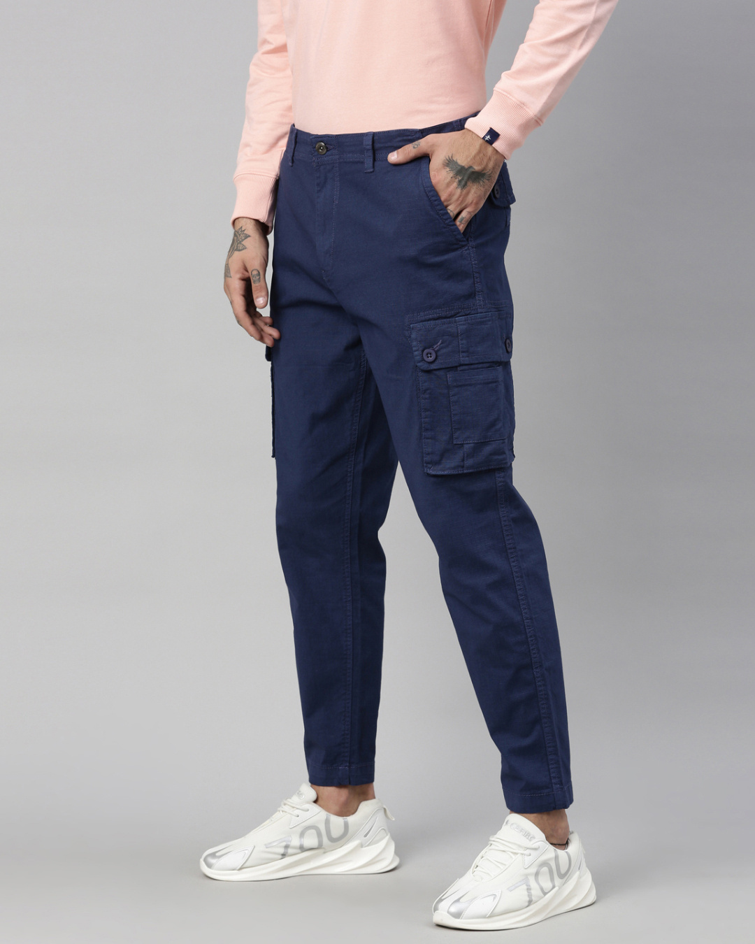 Shop Men's Blue Relaxed Fit Trouser-Back