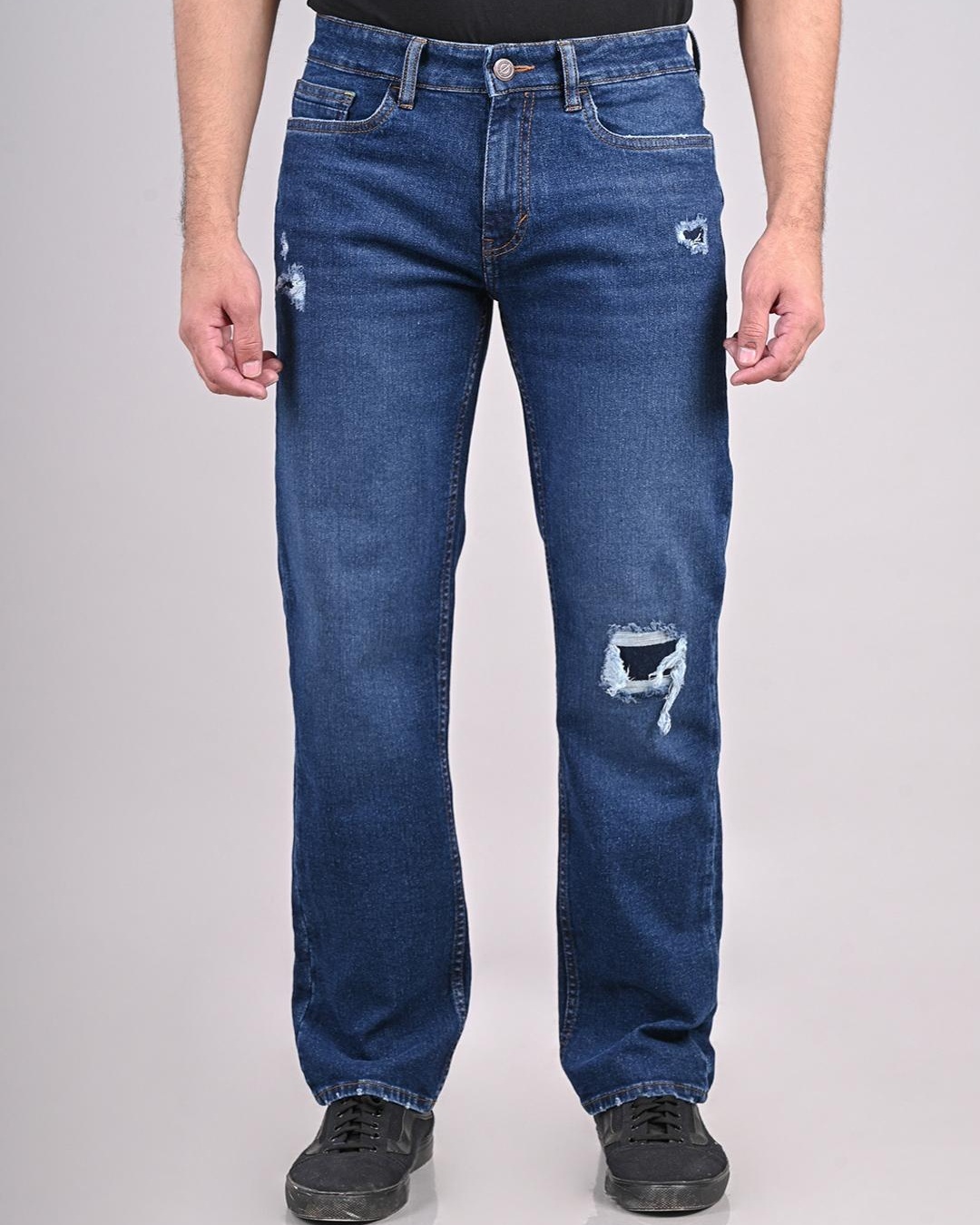 Buy Men's Blue Ripped Jeans Online At Bewakoof