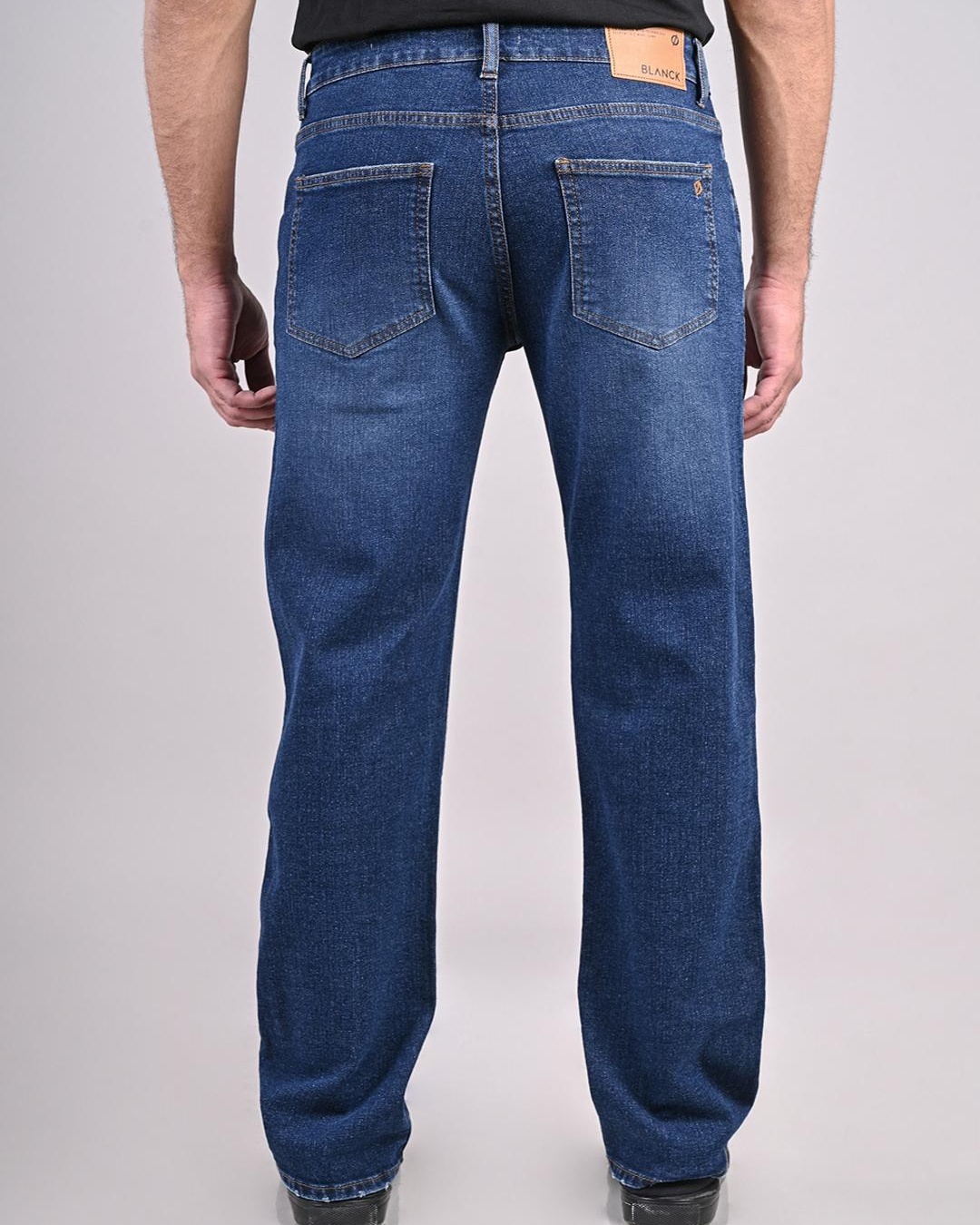 Shop Men's Blue Ripped Jeans-Back