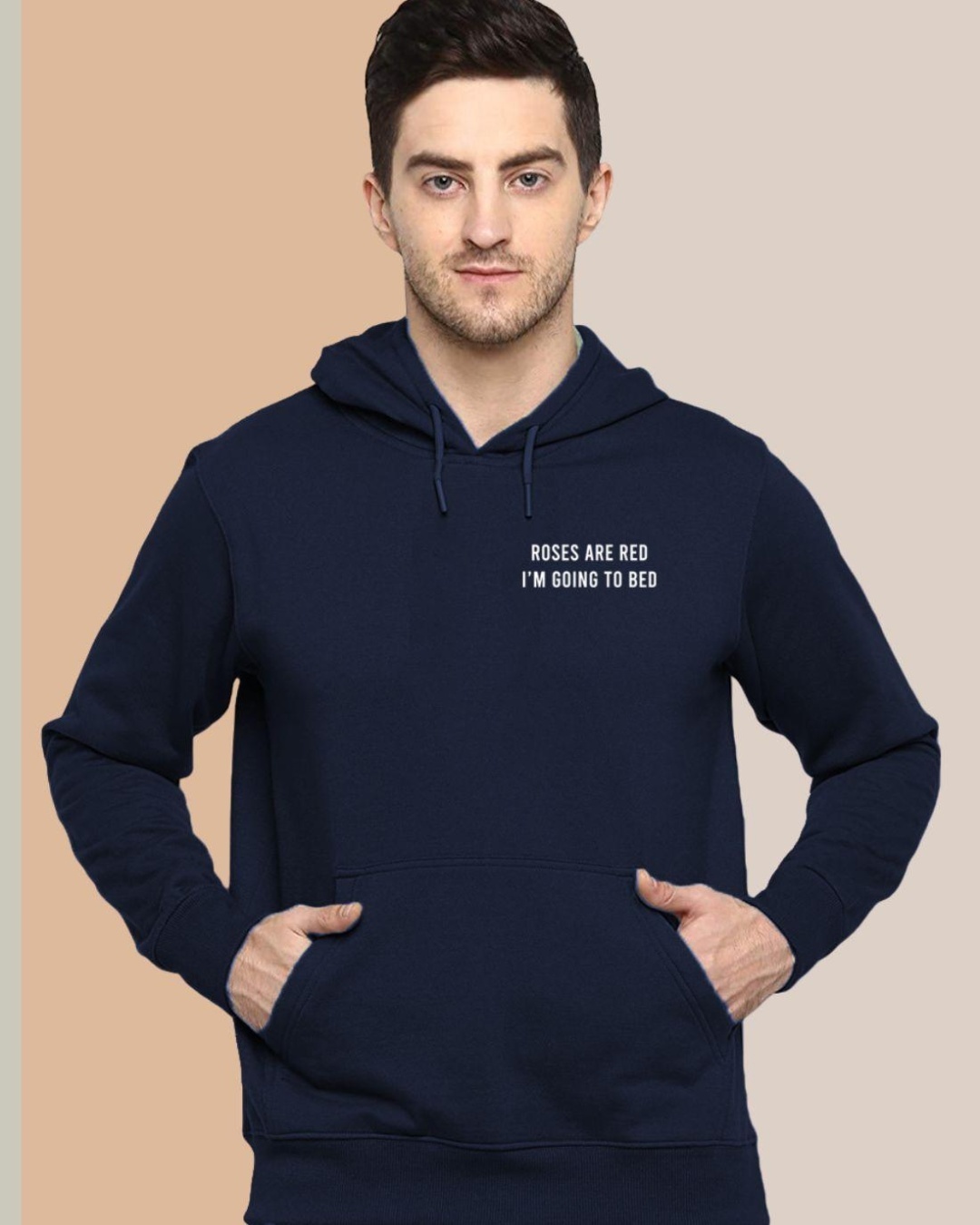 Buy Men's Blue Roses are Red I'm Going to Bed Typography Hoodie for Men