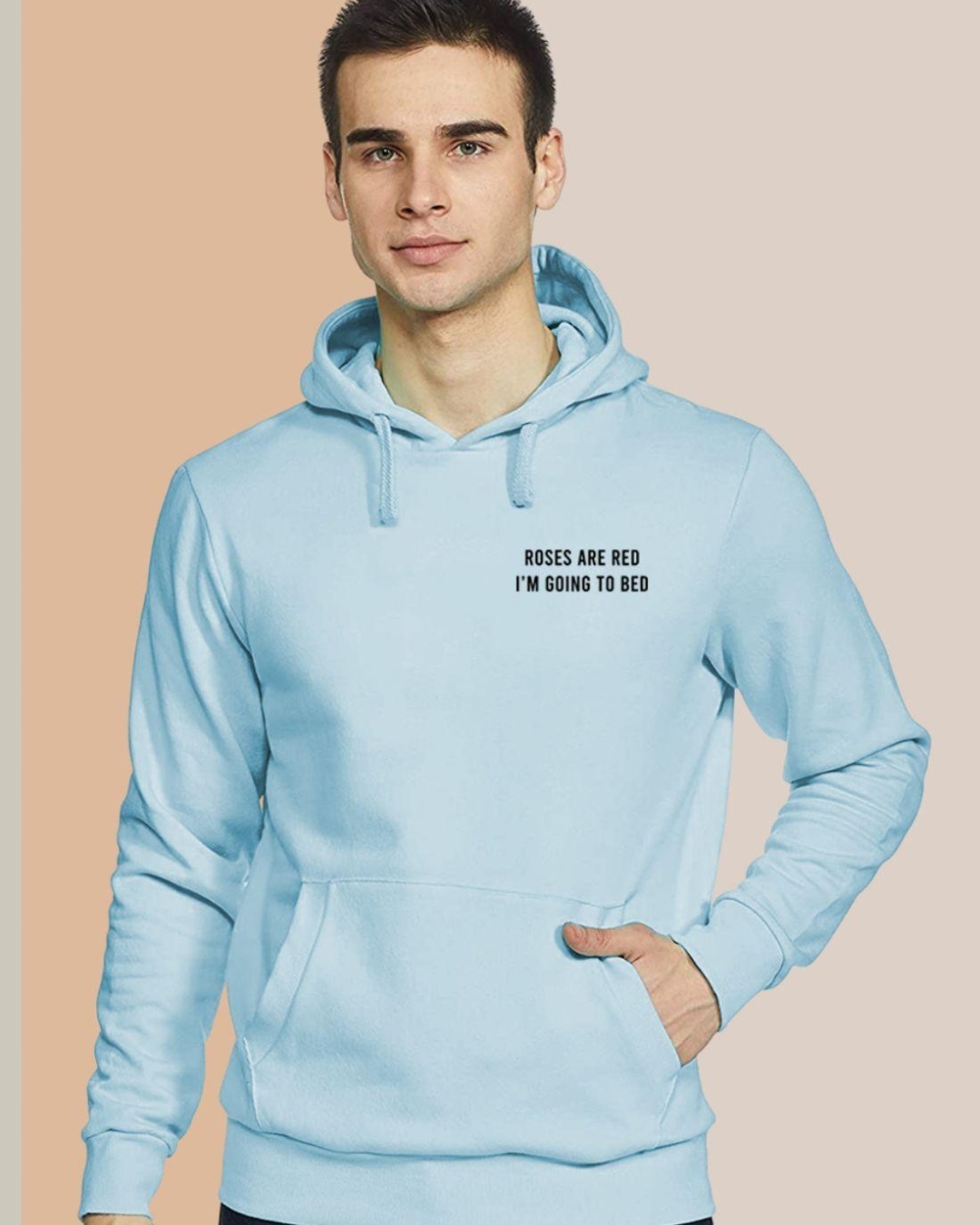 Buy Men's Blue Roses are Red I'm Going to Bed Typography Hoodie Online
