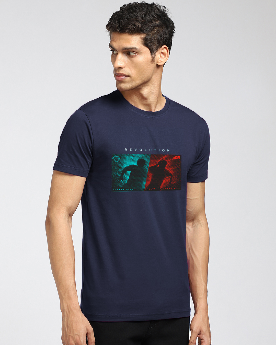 Shop Men's Blue RRR Revolution Printed T-shirt-Back