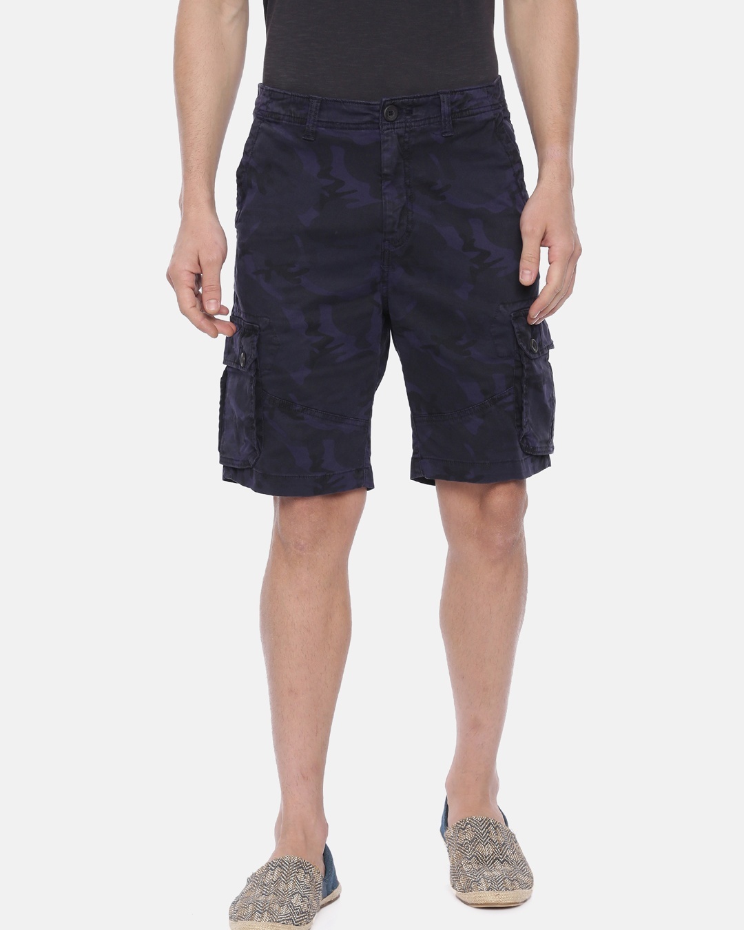 Buy Men's Blue Self Design Slim Fit Shorts for Men Blue Online at Bewakoof