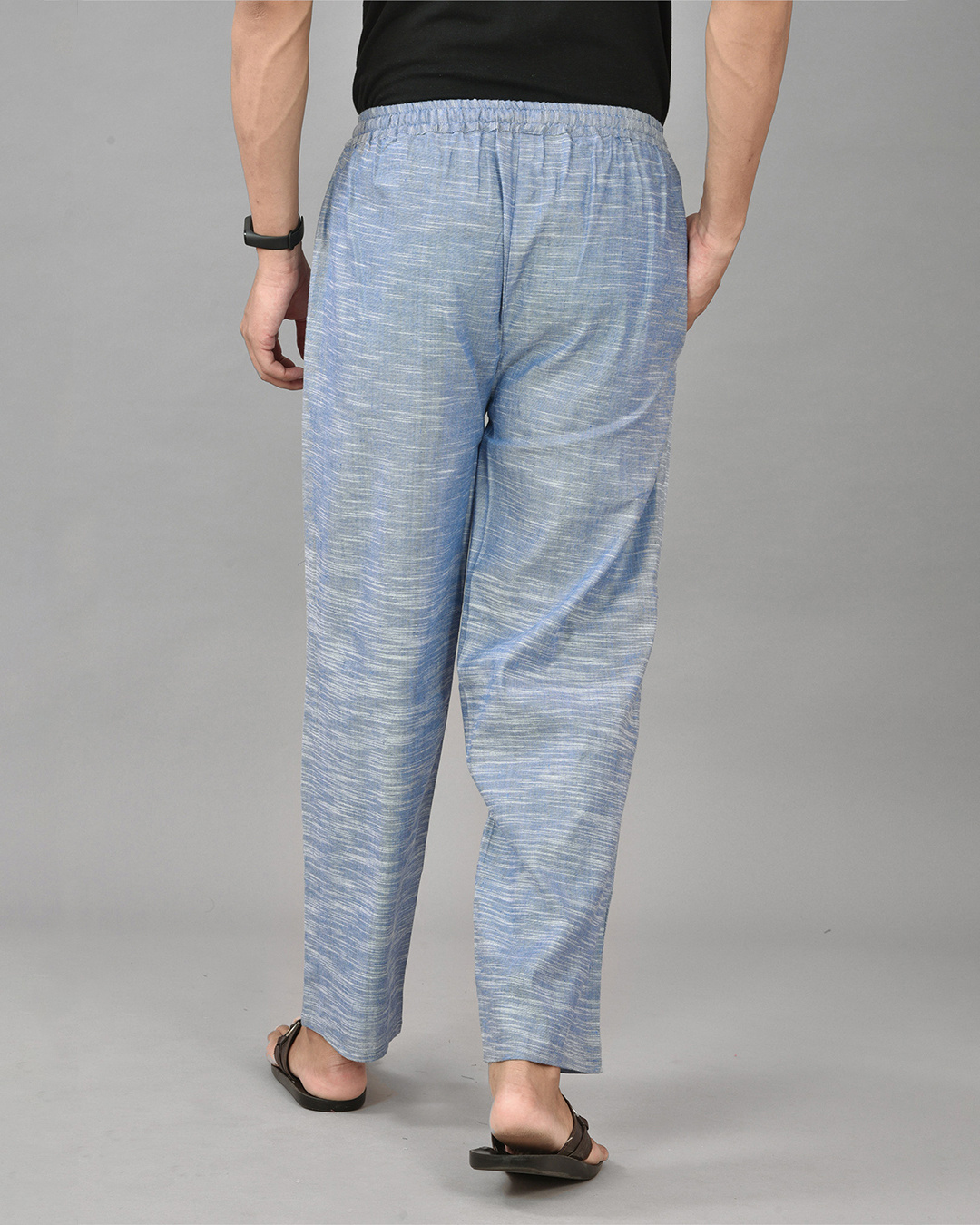 Shop Men's Blue Casual Pants-Back