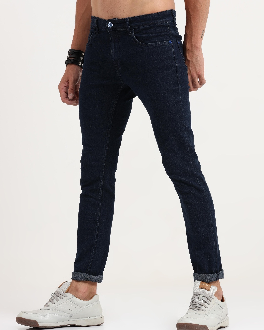 Shop Men's Blue Skinny Fit Jeans-Back