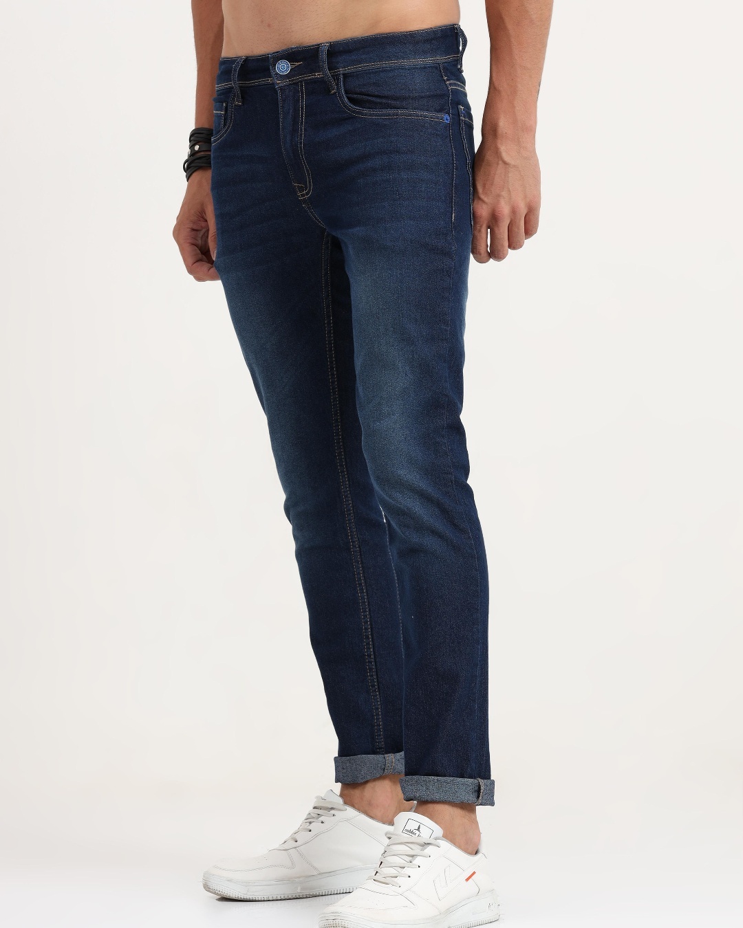 Shop Men's Blue Skinny Fit Jeans-Back