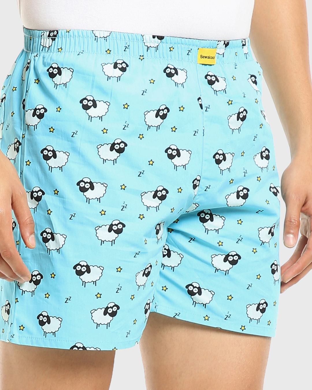 Buy Men's Blue Sleepy Sheep All Over Printed Boxers Online in India at ...
