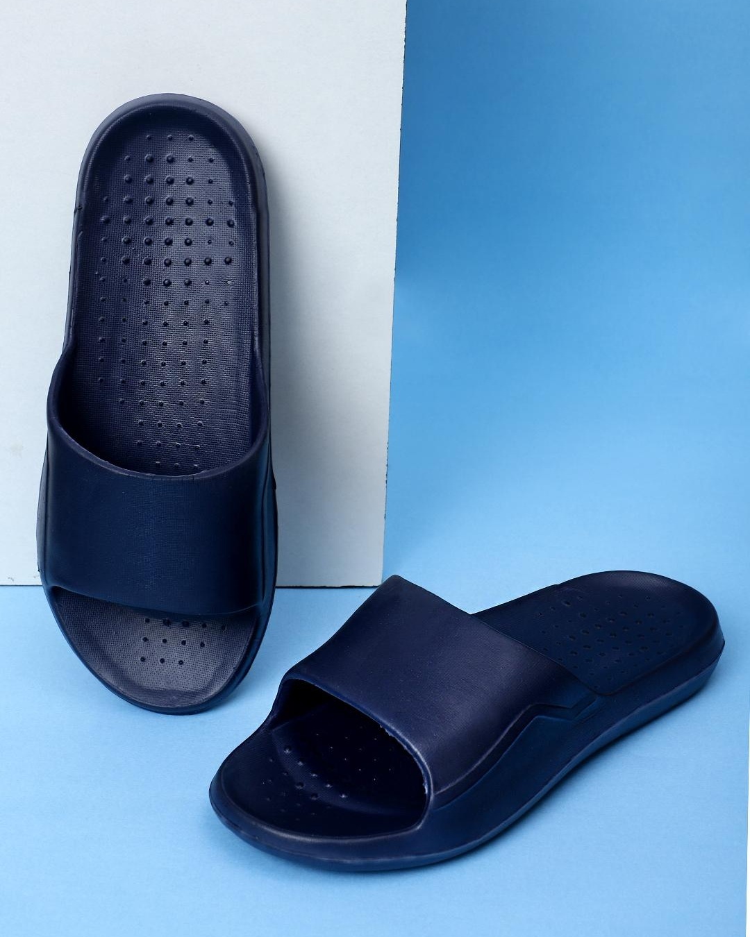 Buy Men's Blue Sliders Online in India at Bewakoof