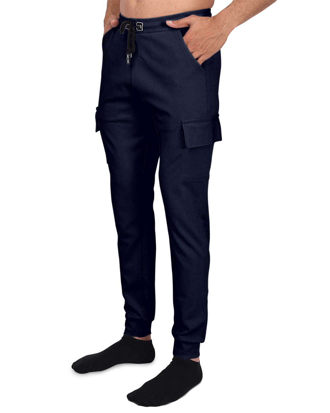 Buy Men's Blue Slim Fit Cargo Joggers Online at Bewakoof