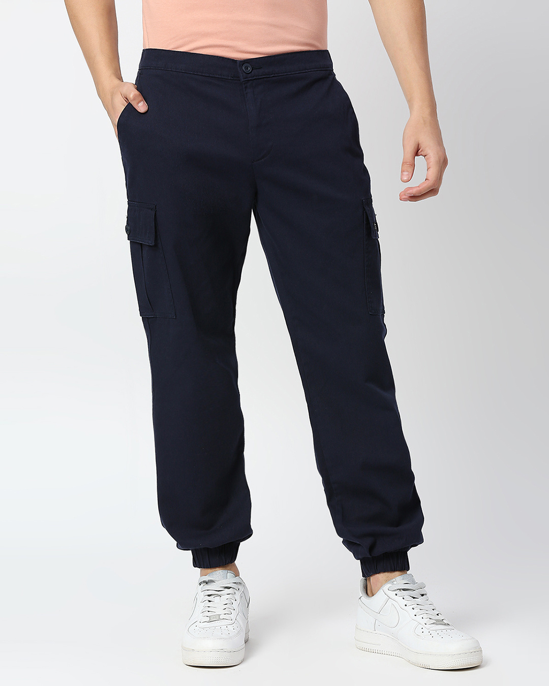 Buy Men's Blue Slim Fit Cargo Joggers Online at Bewakoof