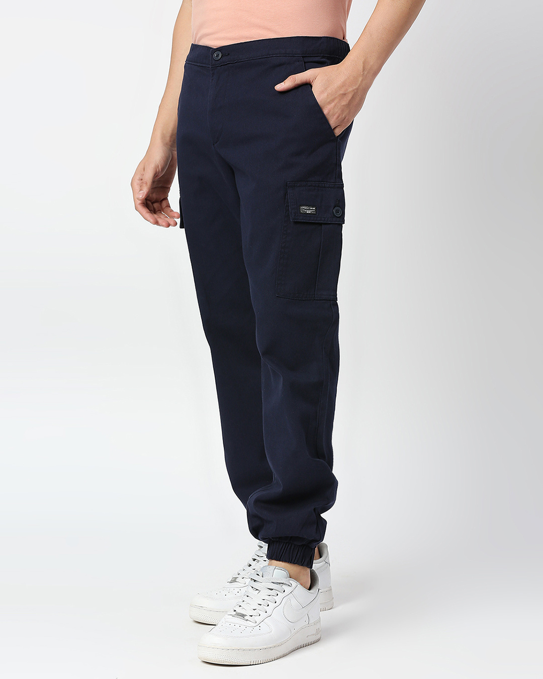 Buy Men's Blue Slim Fit Cargo Joggers Online at Bewakoof