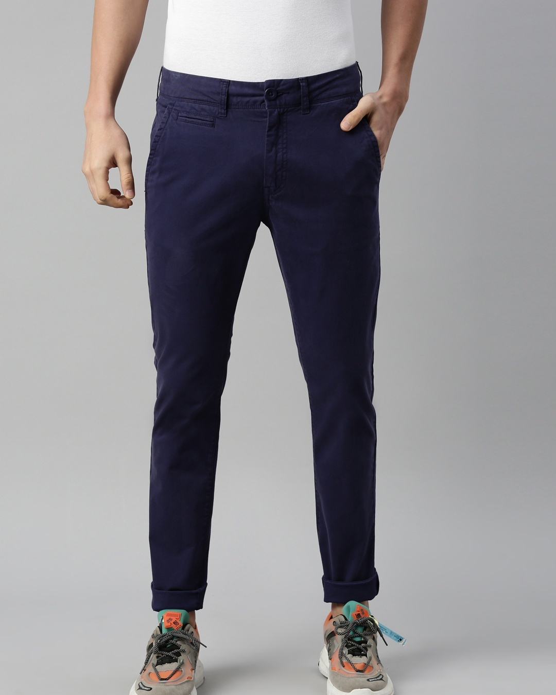 Shop Men's Blue Slim Fit Chinos-Back