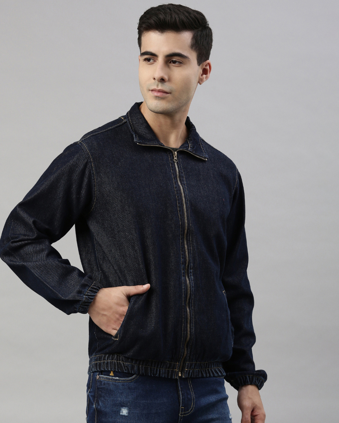 Shop Men's Blue Slim Fit Denim Jacket-Back