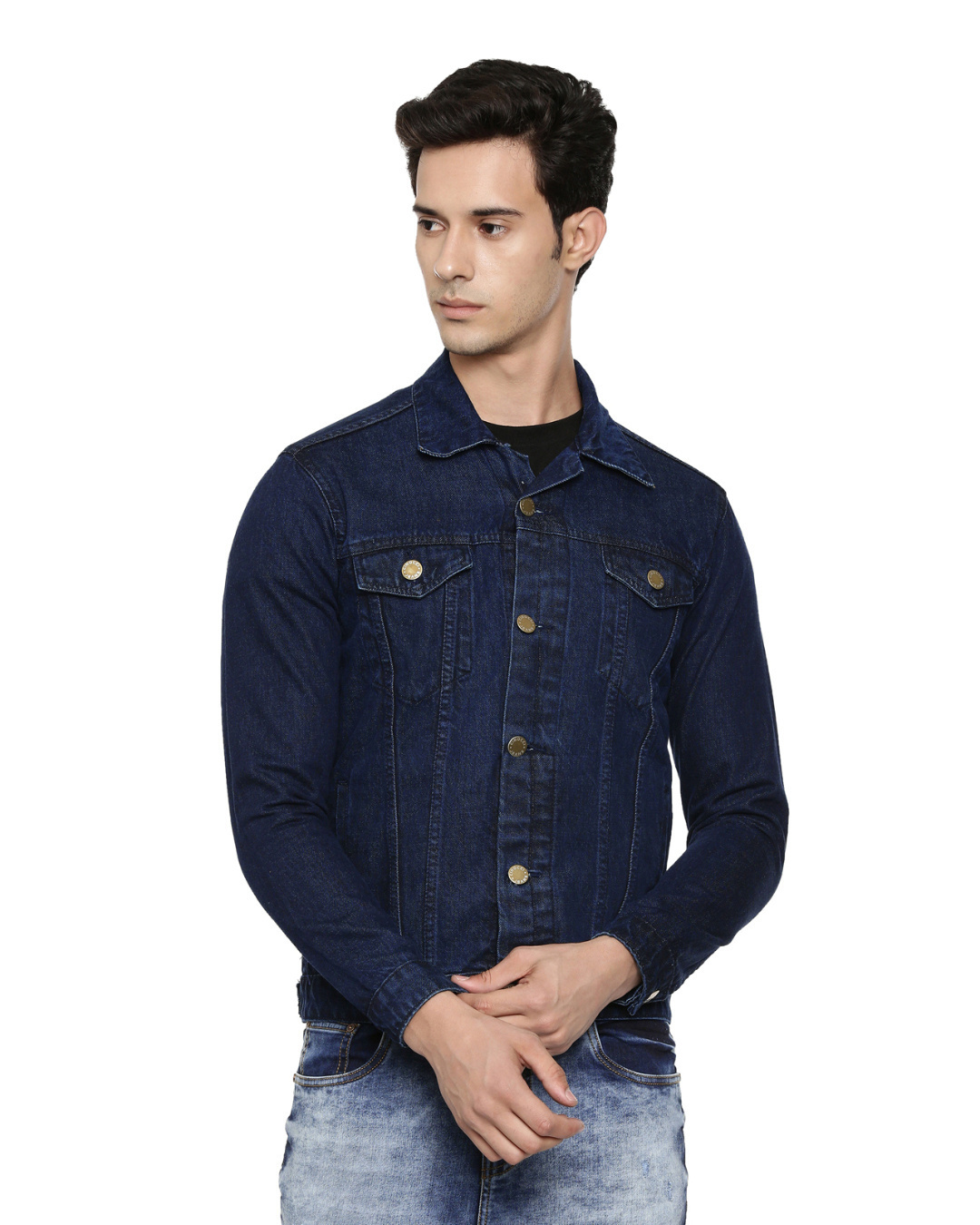 Buy Men's Blue Slim Fit Denim Jacket for Men Blue Online at Bewakoof