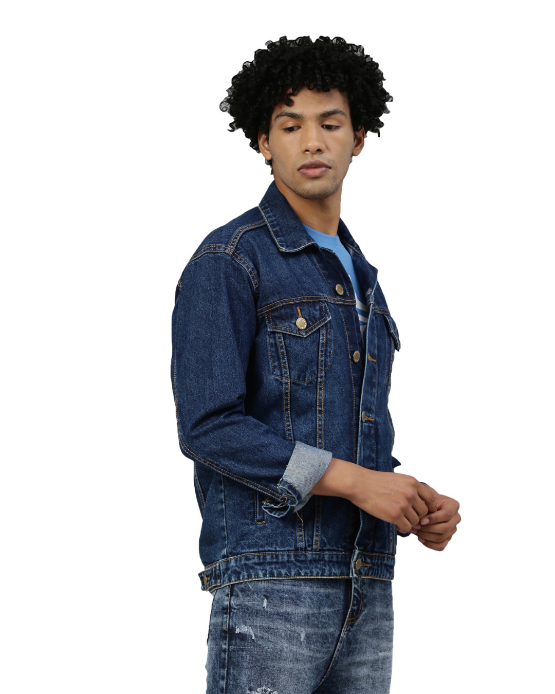 Shop Men's Blue Slim Fit Denim Jacket-Back