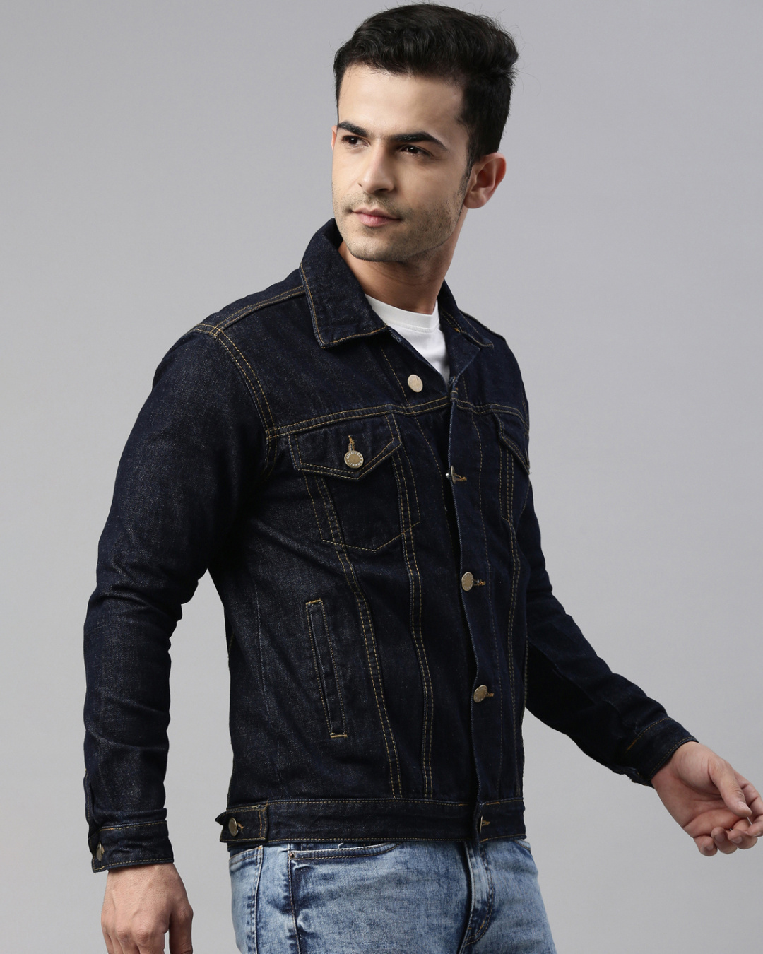 Shop Men's Blue Slim Fit Denim Jacket-Back