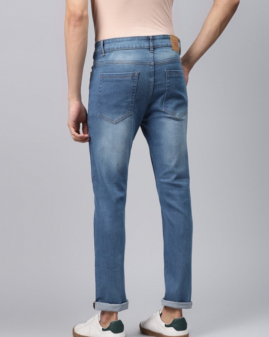 Shop Men's Blue Slim Fit Jeans-Back
