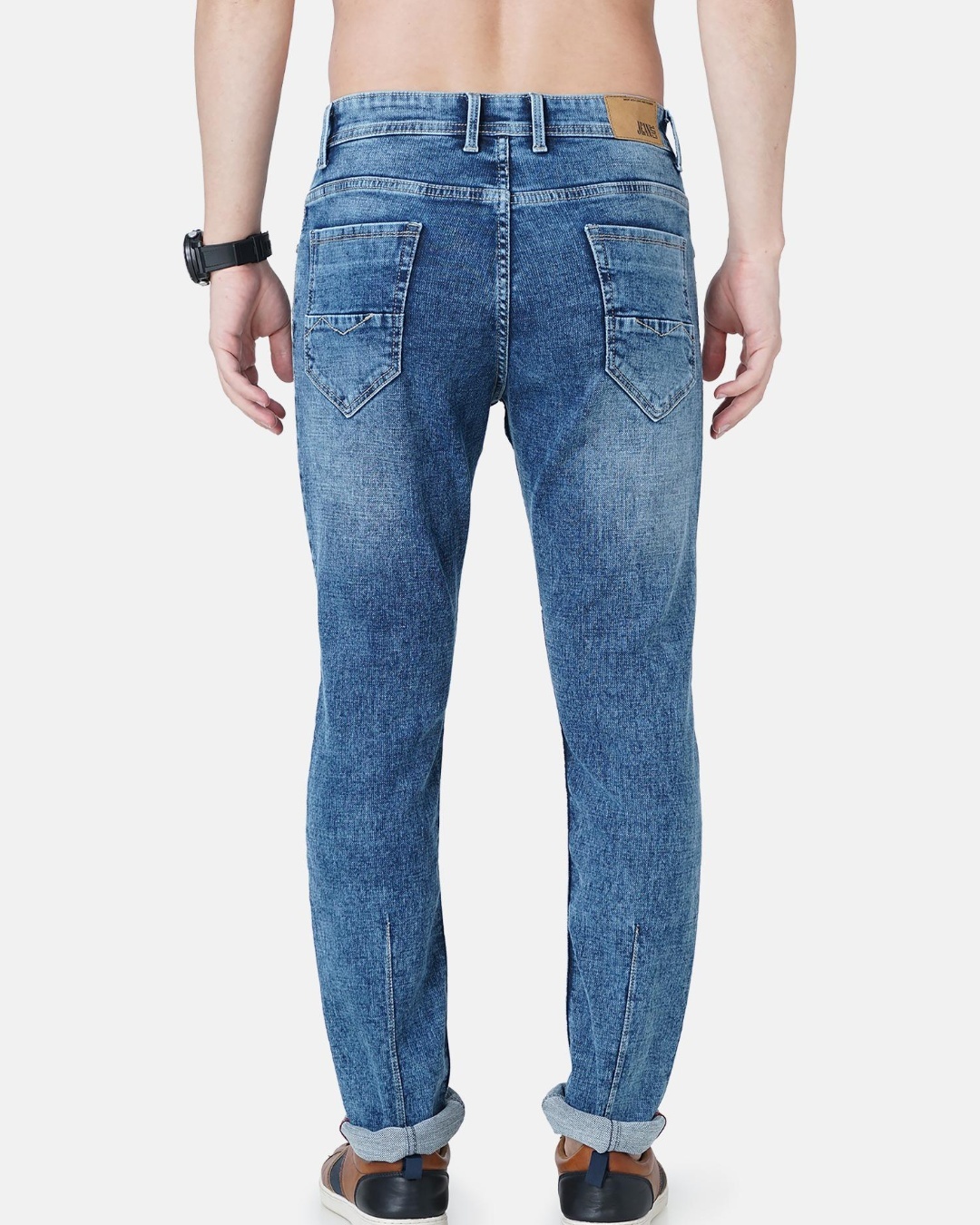 Shop Men's Blue Slim Fit Jeans-Back