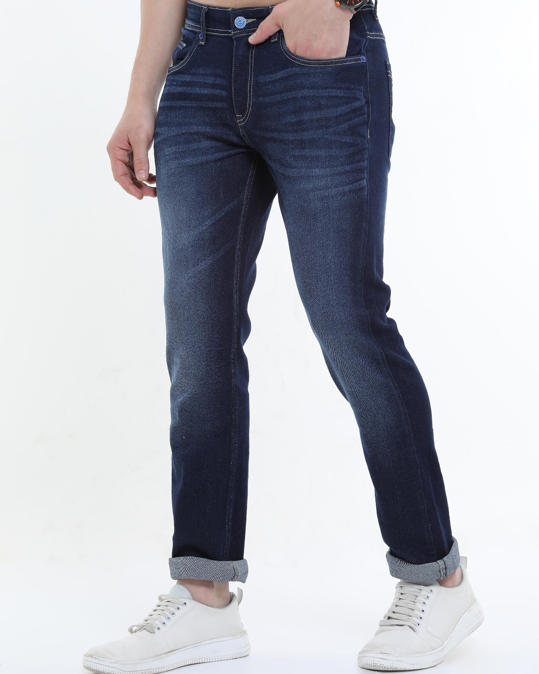 Shop Men's Blue Slim Fit Jeans-Back