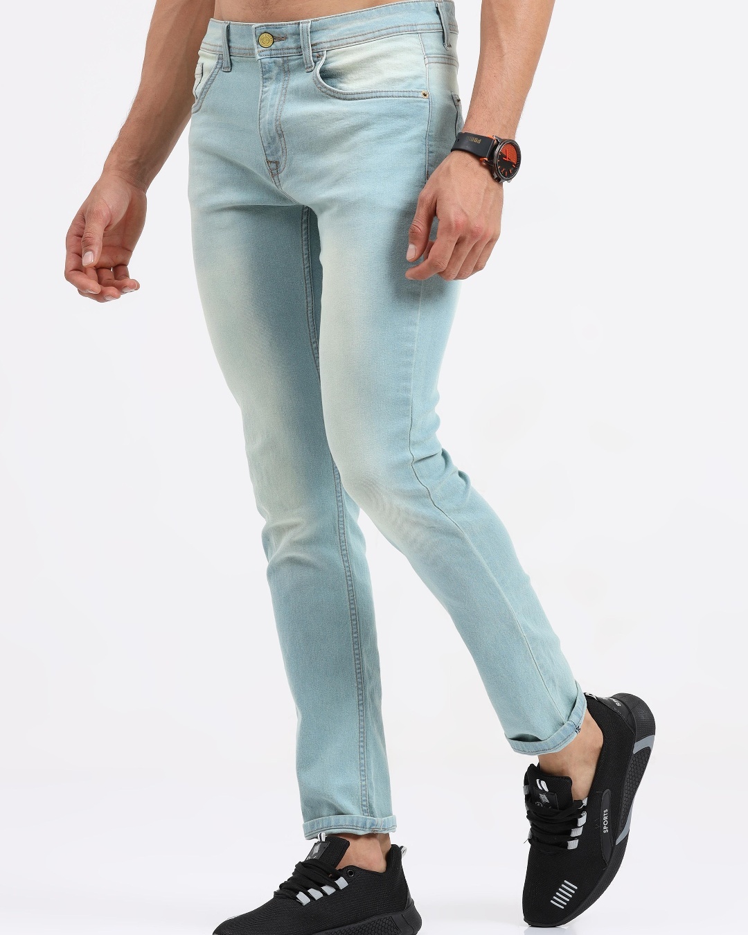 Shop Men's Blue Slim Fit Jeans-Back