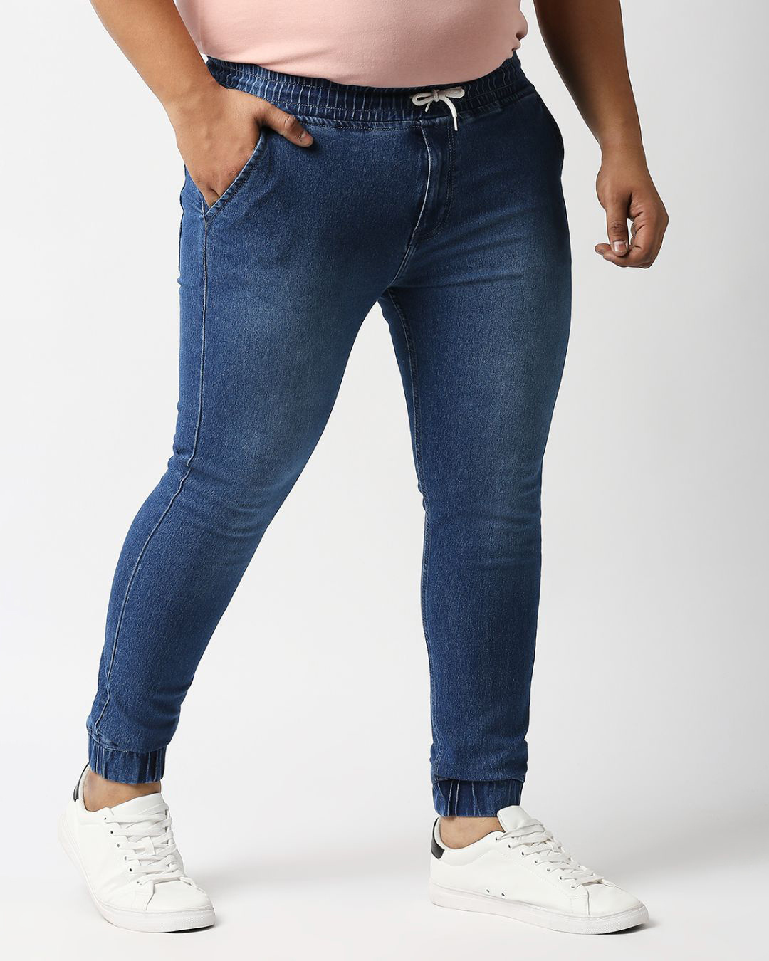 Shop Men's Blue Slim Fit Jeans Joggers-Back