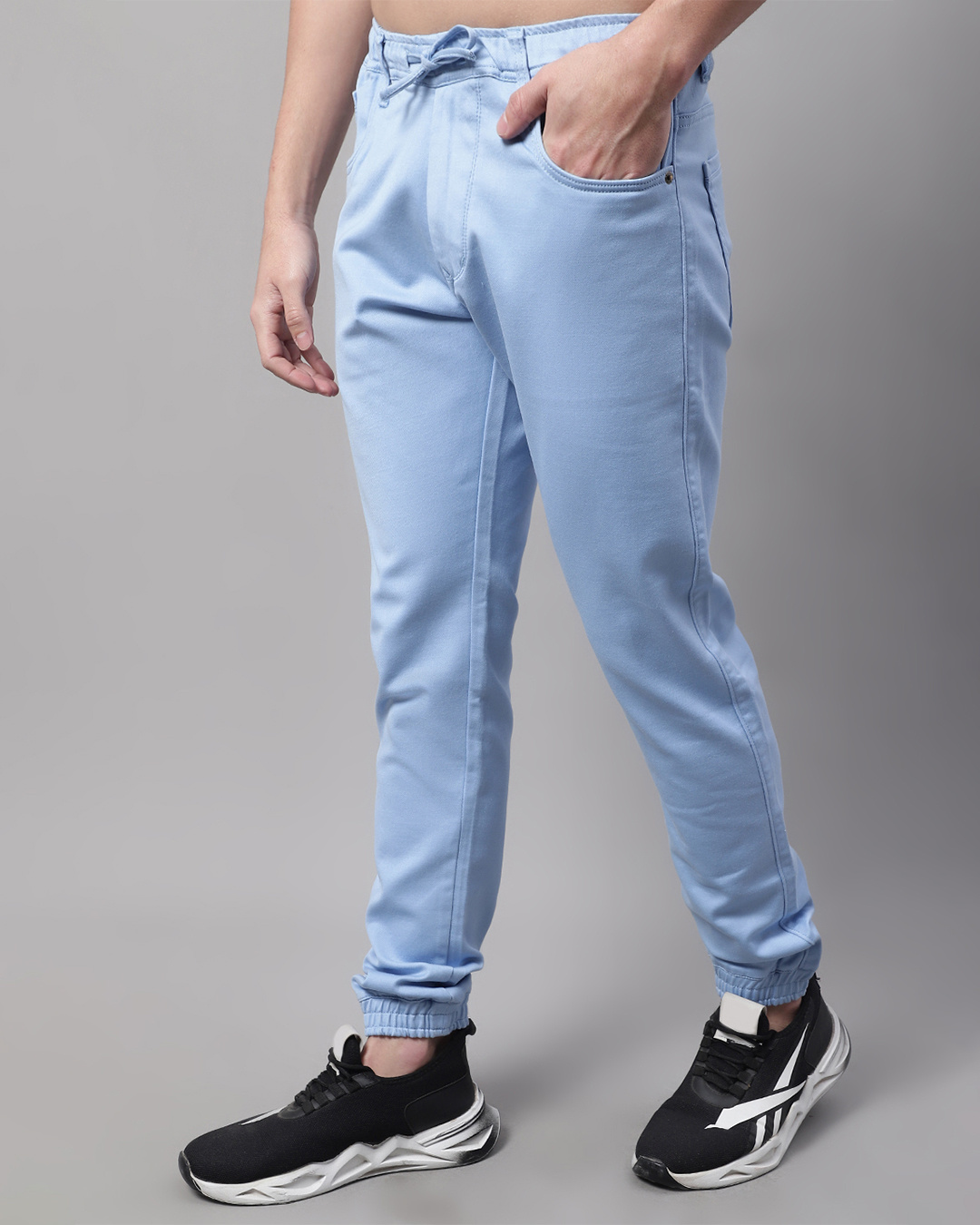 Shop Men's Blue Slim Fit Jogger Jeans-Back