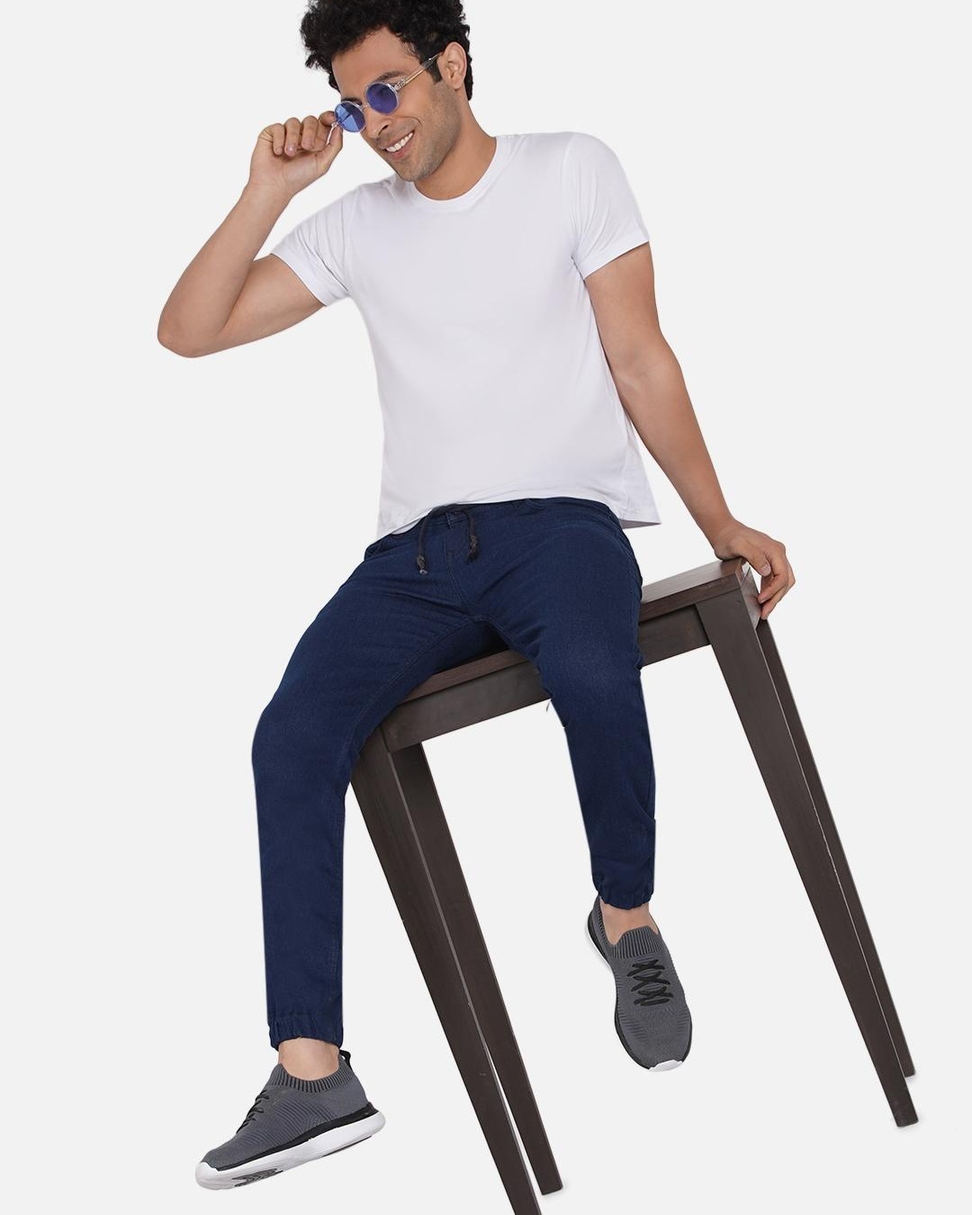 Buy Men's Blue Slim Fit Joggers for Men Blue Online at Bewakoof