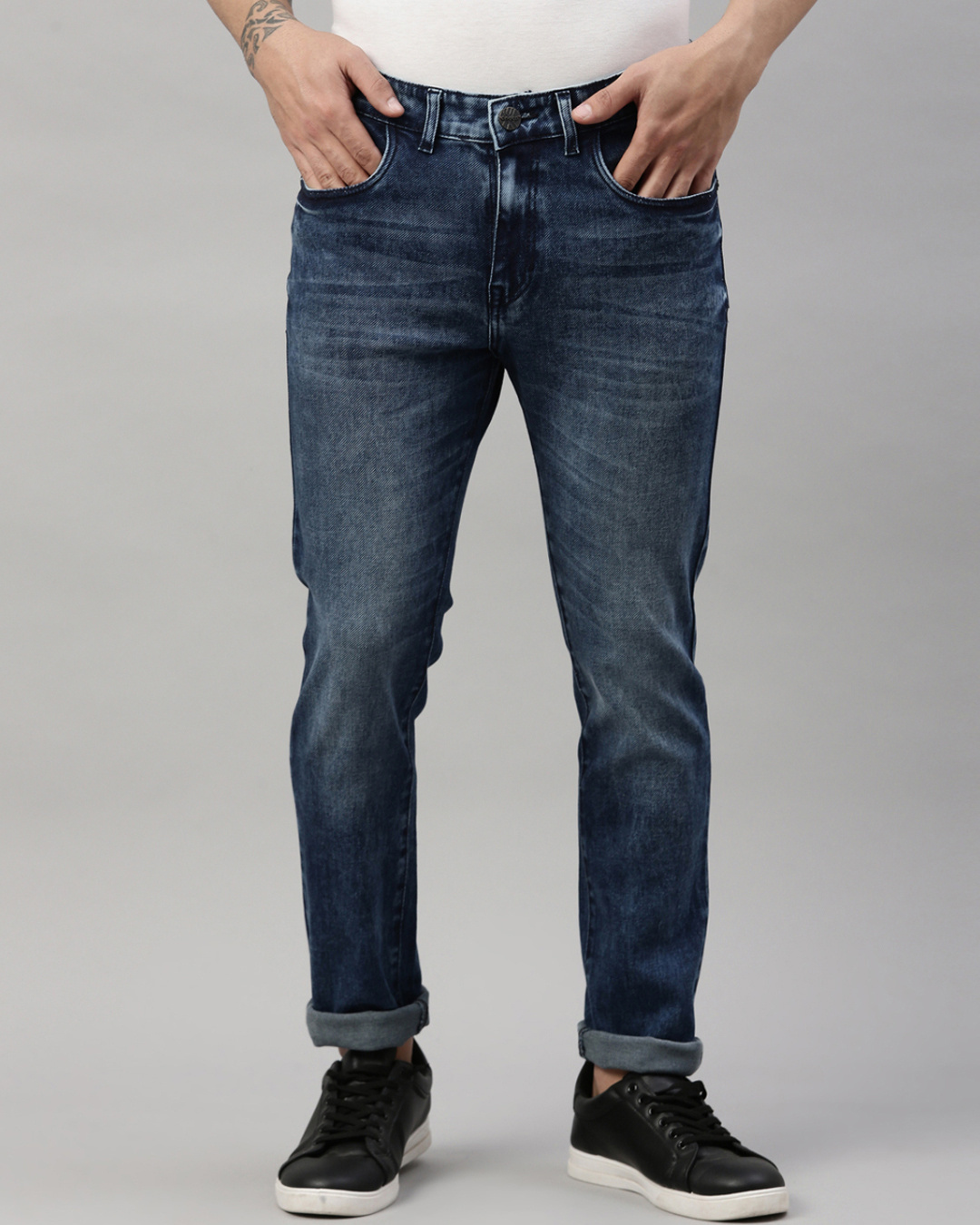 Buy Men's Blue Slim Fit Mid-Rise Jeans for Men Blue Online at Bewakoof
