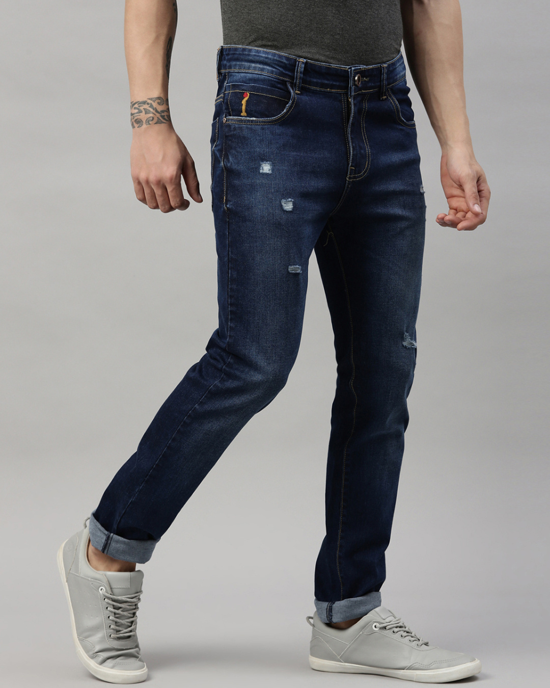 Shop Men's Blue Slim Fit Mid-Rise Jeans-Back