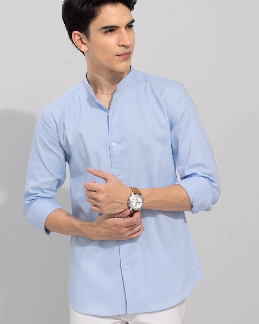 Shop Men's Blue Slim Fit Shirt-Back