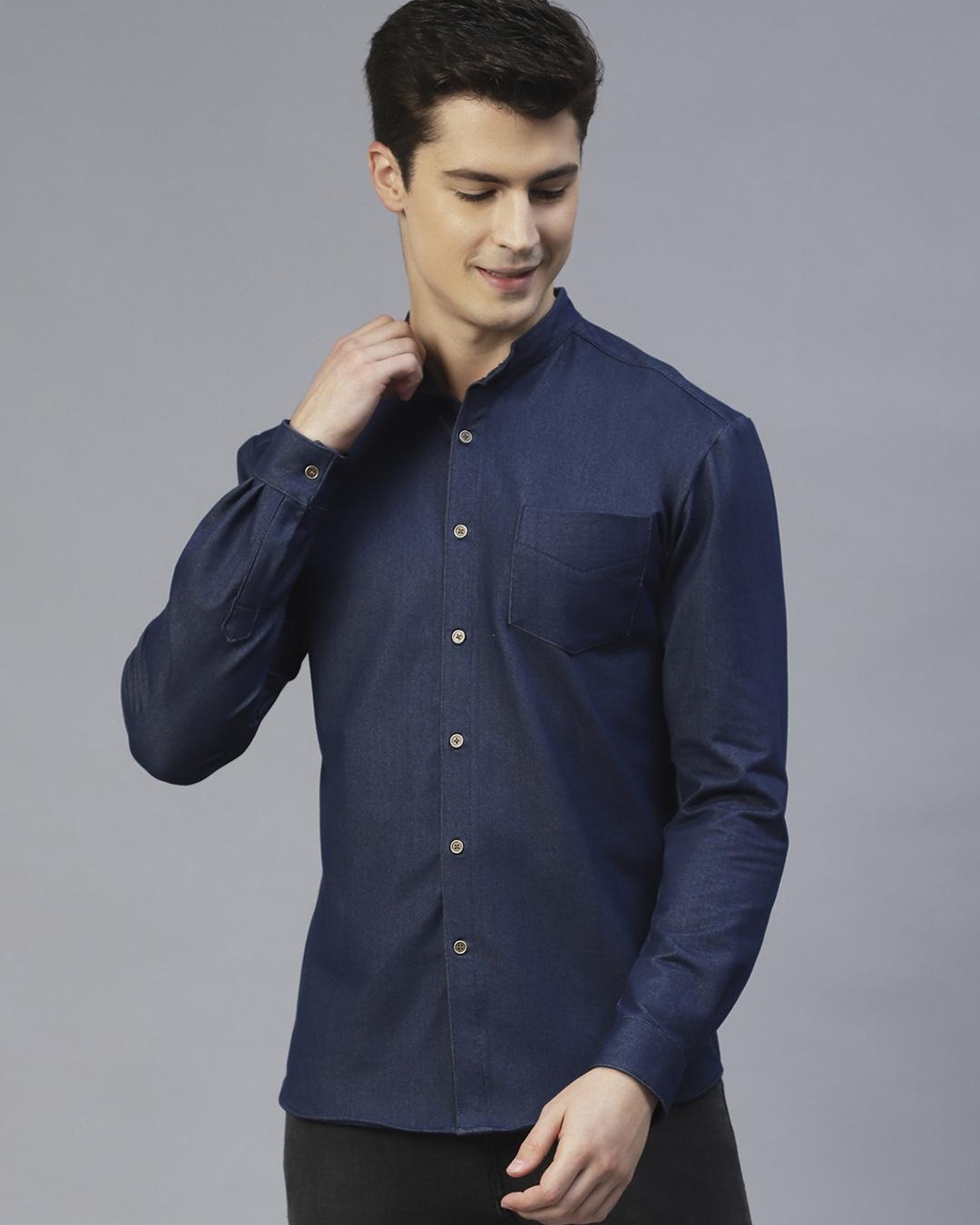 Buy Mens Blue Slim Fit Shirt For Men Blue Online At Bewakoof