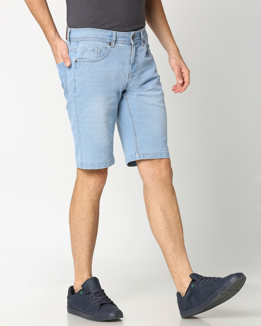 Shop Men's Blue Slim Fit Shorts-Back