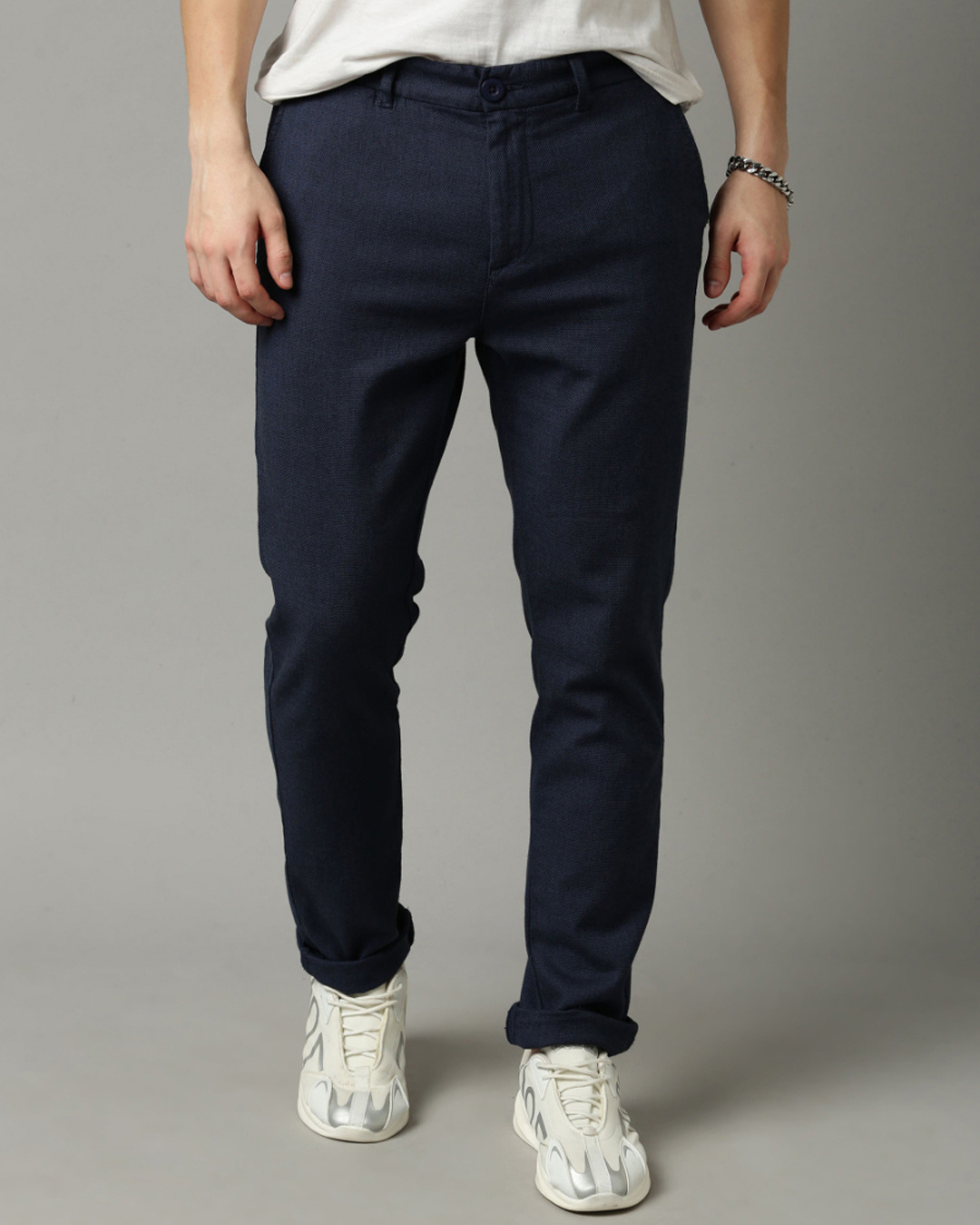 Buy Men's Blue Slim Fit Trouser Online at Bewakoof