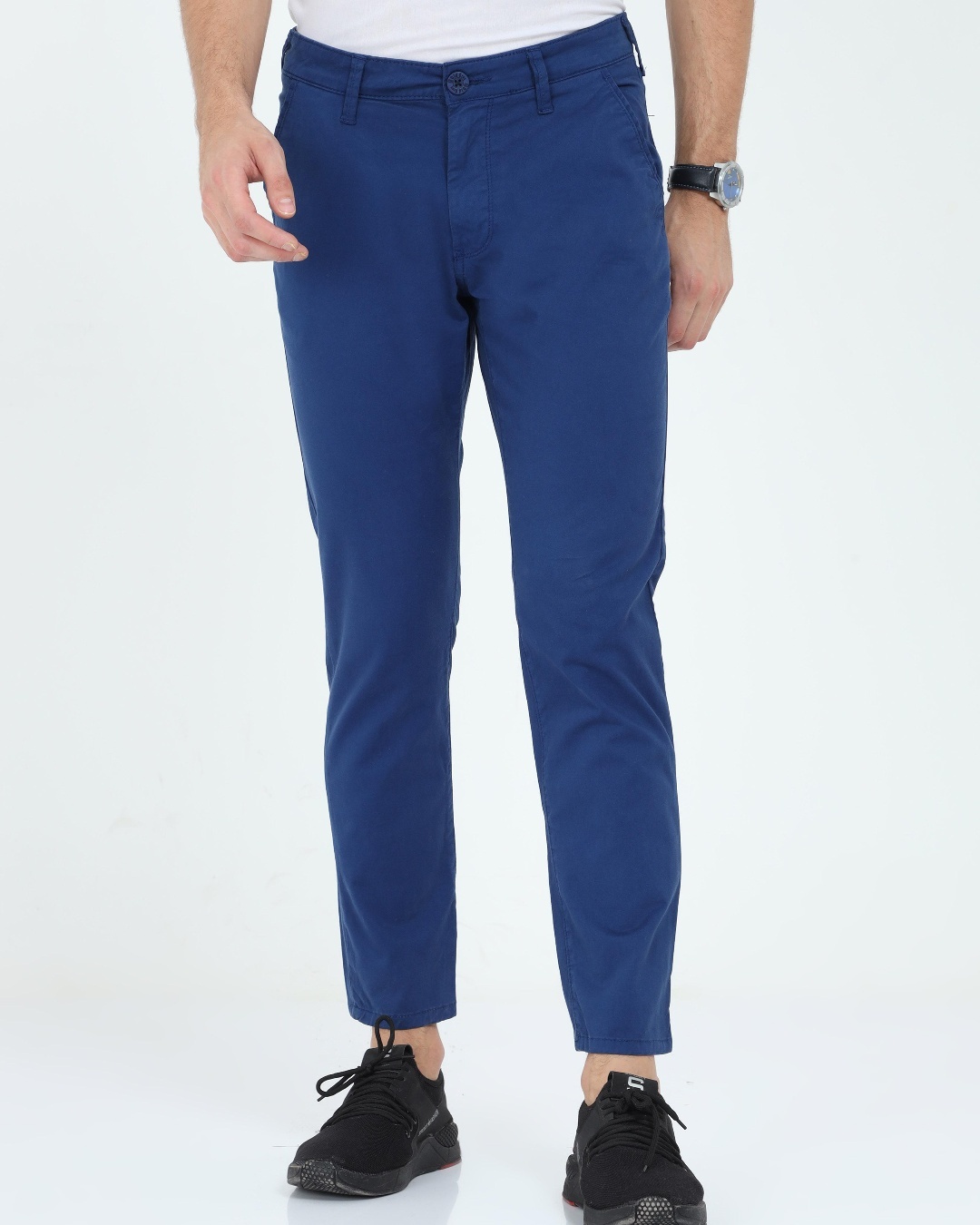 Buy Men's Blue Slim Fit Trousers for Men Blue Online at Bewakoof