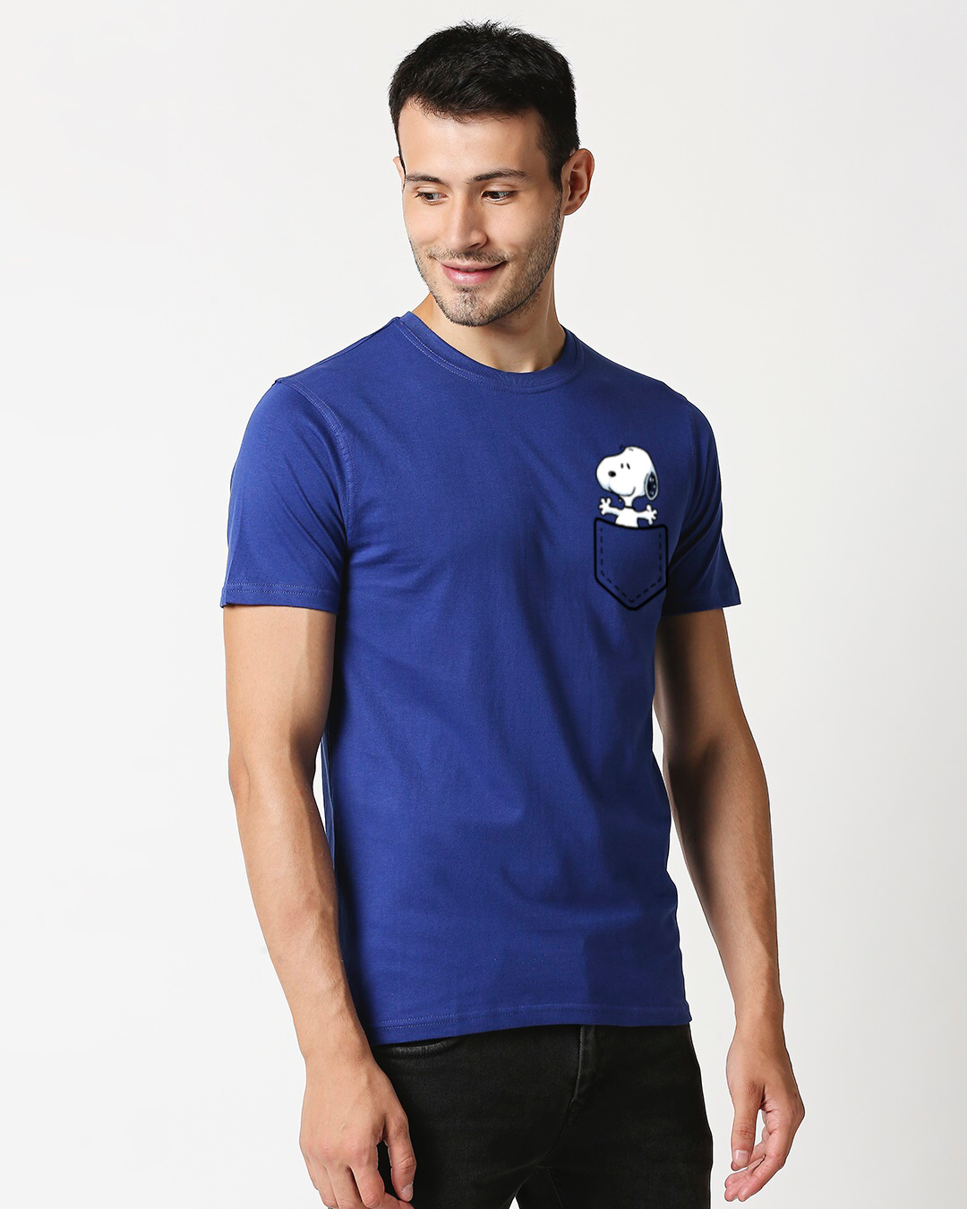 Shop Men's Blue Snoopy Printed T-shirt-Back