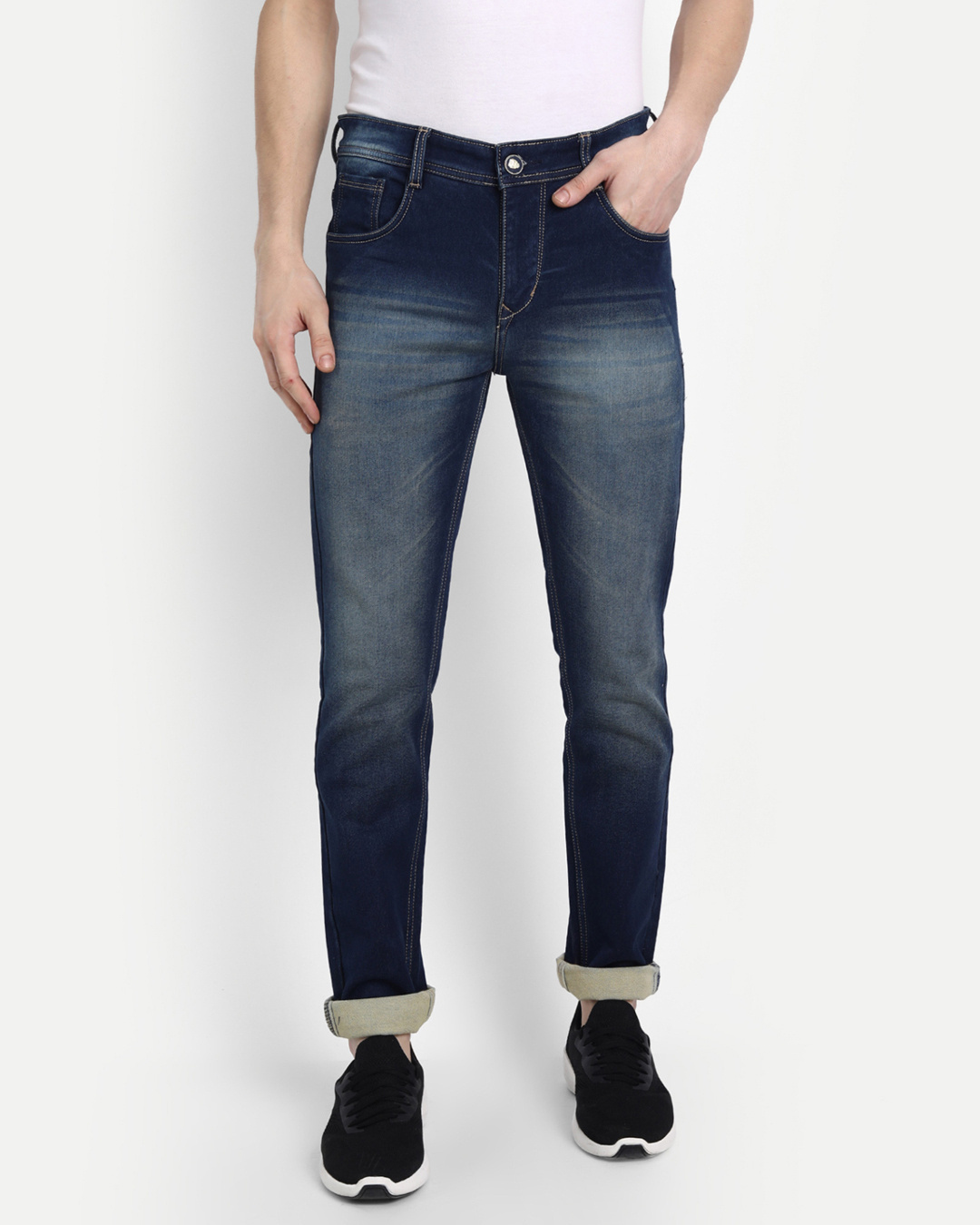 Buy Men's Blue Solid Slim Fit Denim Jeans for Men Blue Online at Bewakoof