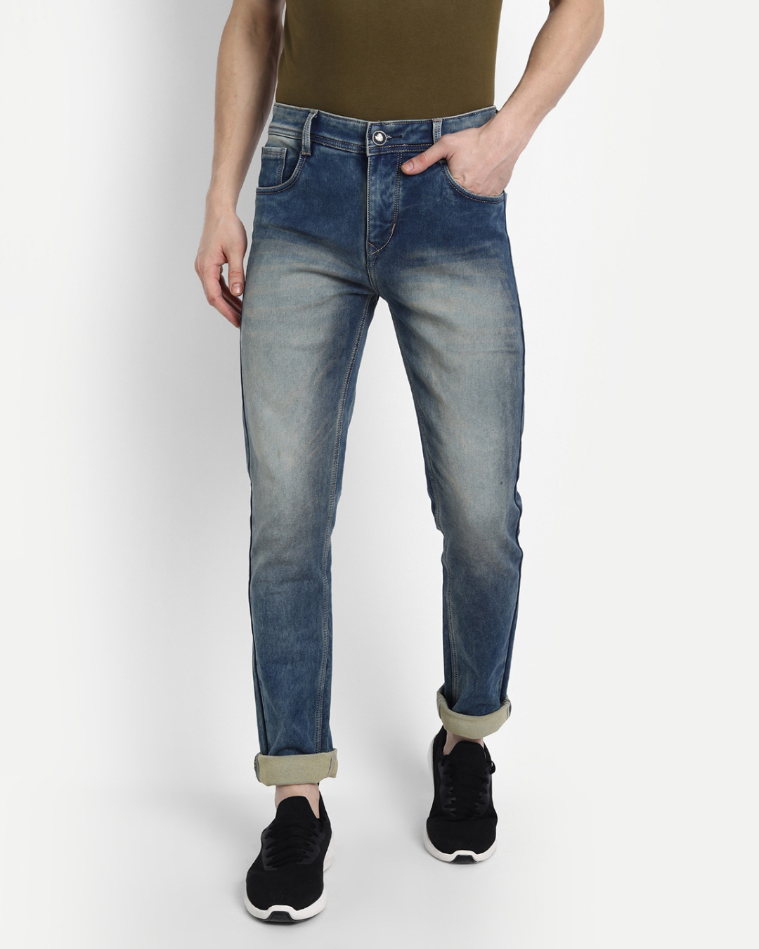 Buy Men's Blue Solid Slim Fit Denim Jeans for Men Blue Online at Bewakoof