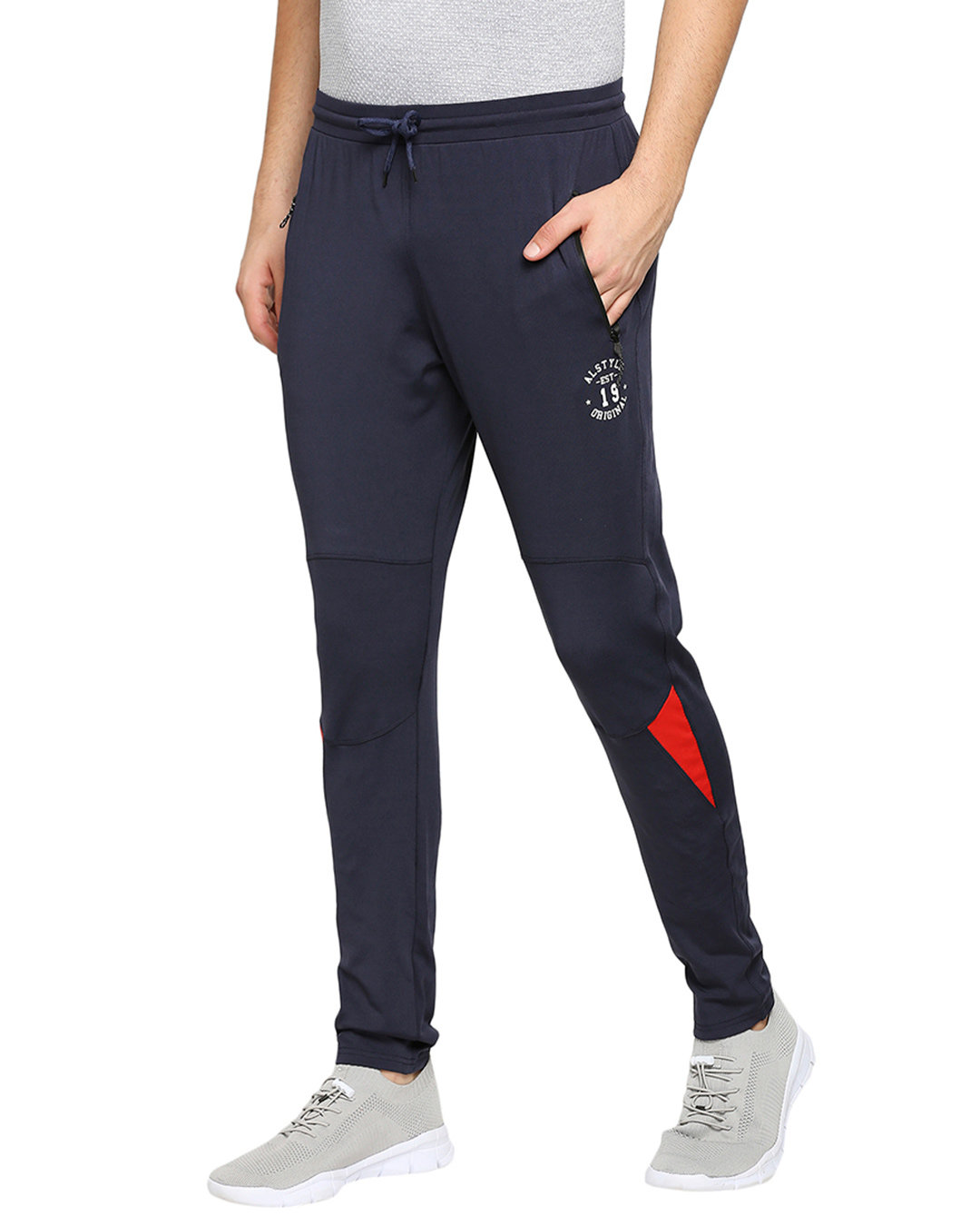 Shop Men's Blue Solid Regular Fit Track Pants-Back